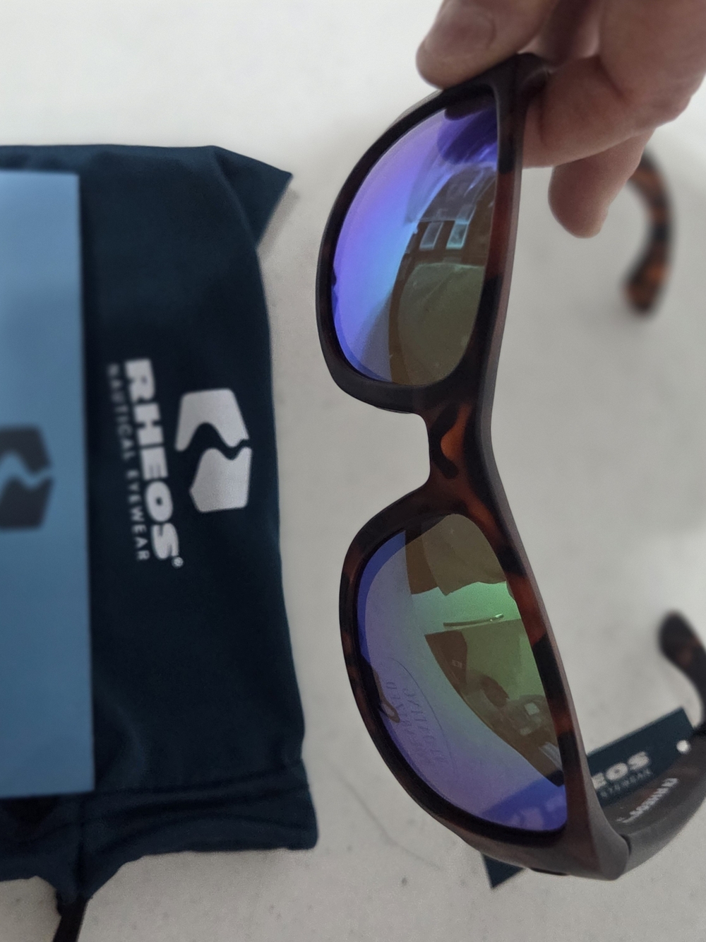 NWT Rheos Floating Polarized Men's Tortoiseshell Sunglasses